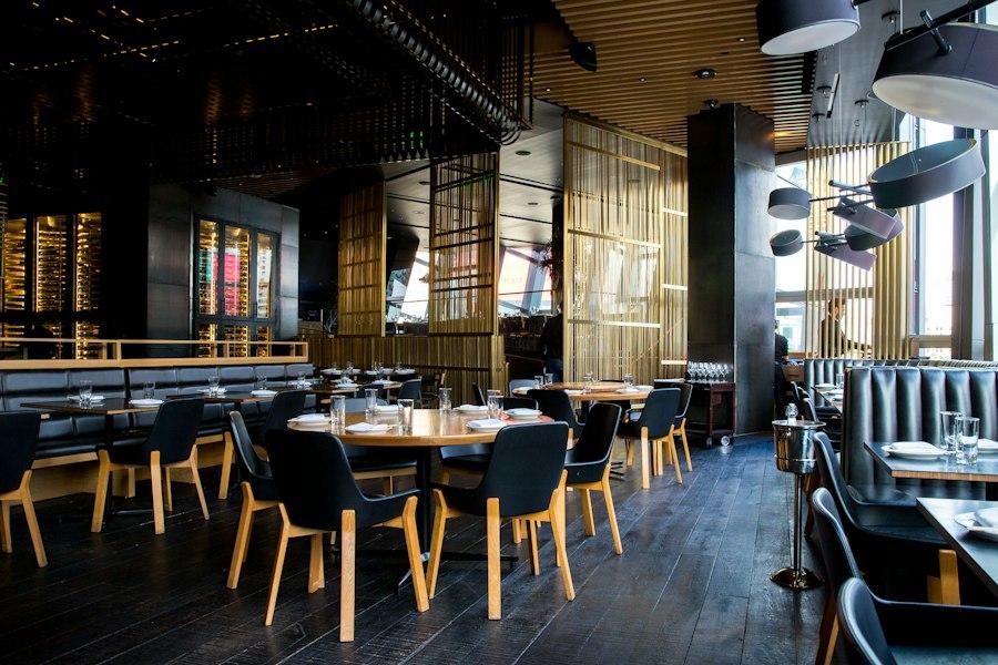 Dining room with dark wooden chairs